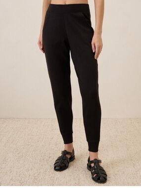 Pact Organic Cotton Airplane Joggers Black Cozy Sweatpants Lounge Size S